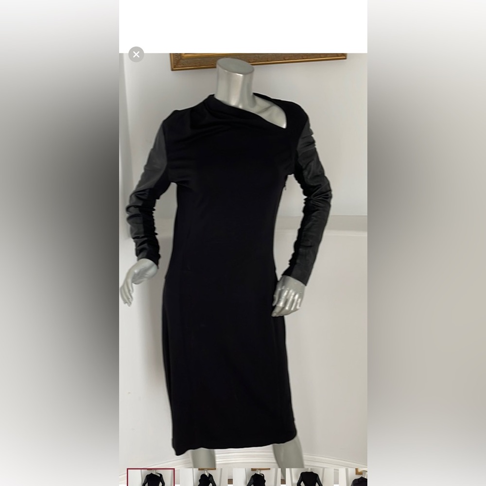 Guess by Marciano ponte leather sleeve stretch dress size 4